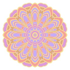 Mandala symbol isolated on white background. Indian ornament. Vector illustration.