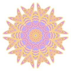 Mandala symbol isolated on white background. Indian ornament. Vector illustration.