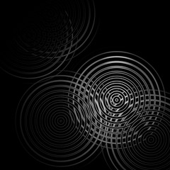 White rings sound waves oscillating, abstract background