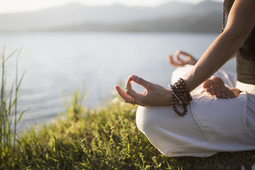 Meditation on lake