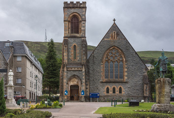Fort William, Scotland - June 11, 2012: Frontal view on Duncansburgh Church of Scotland, Macintosh...
