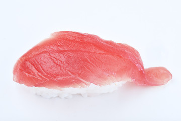 Tuna sushi isolated on white background         