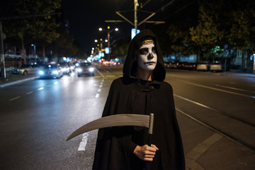 Portrait Of The Grim Reaper On The Street