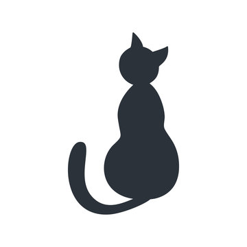 Cat silhouette simple logo template