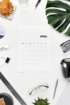 Calendar on desk