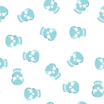 Blue skulls as random pattern