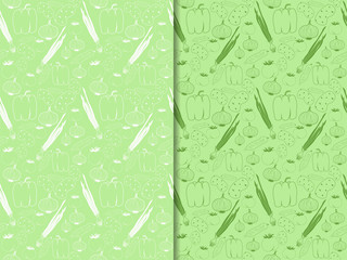 vegetable seamless pattern onion, tomato, paprika, potatoes