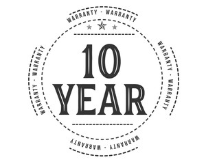 10 years warranty icon stamp