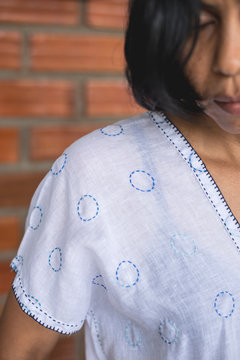Asian woman wearing white cloth