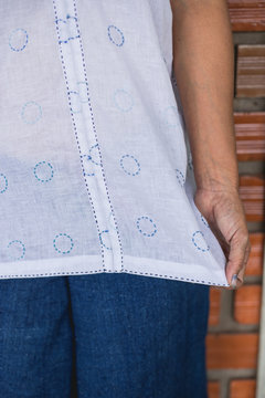 Asian woman wearing white cloth