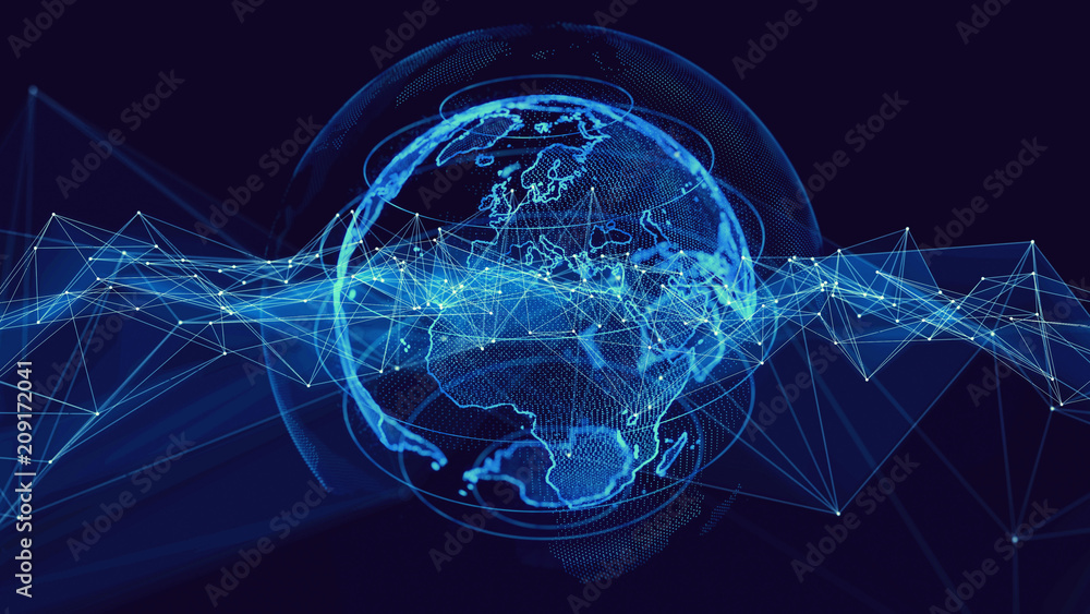 Poster global communication network concept.