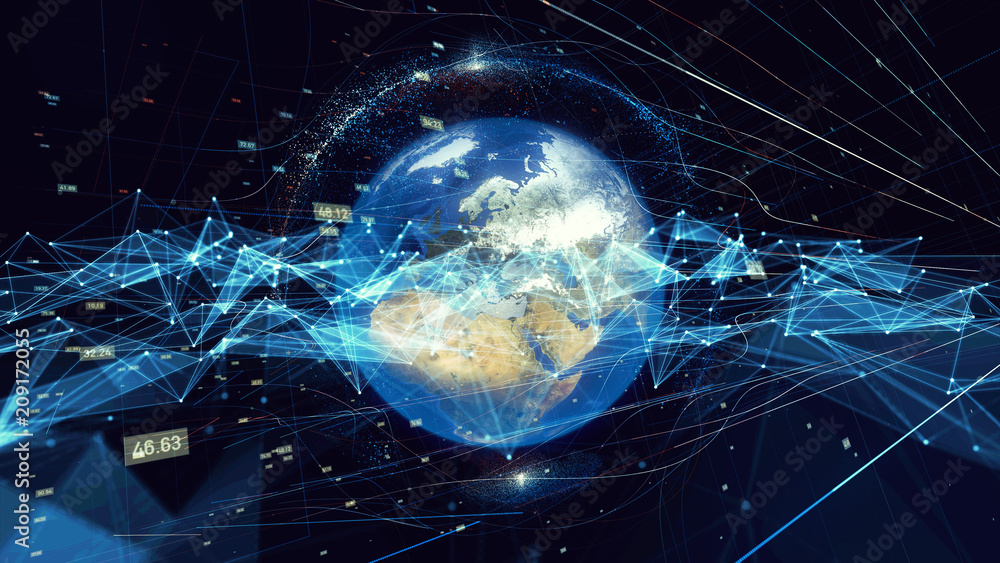 Poster global communication network concept.