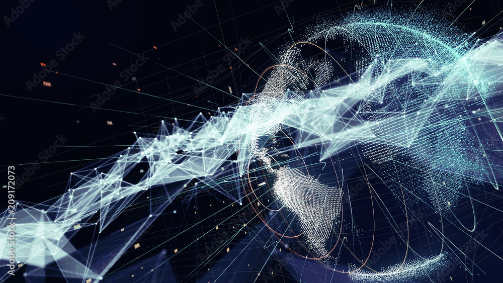 Poster global communication network concept.