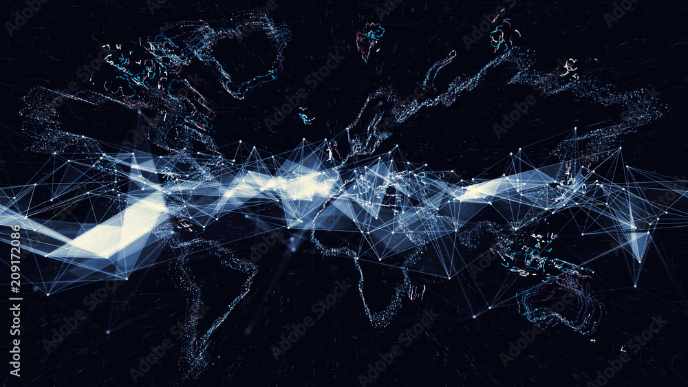 Poster global communication network concept.