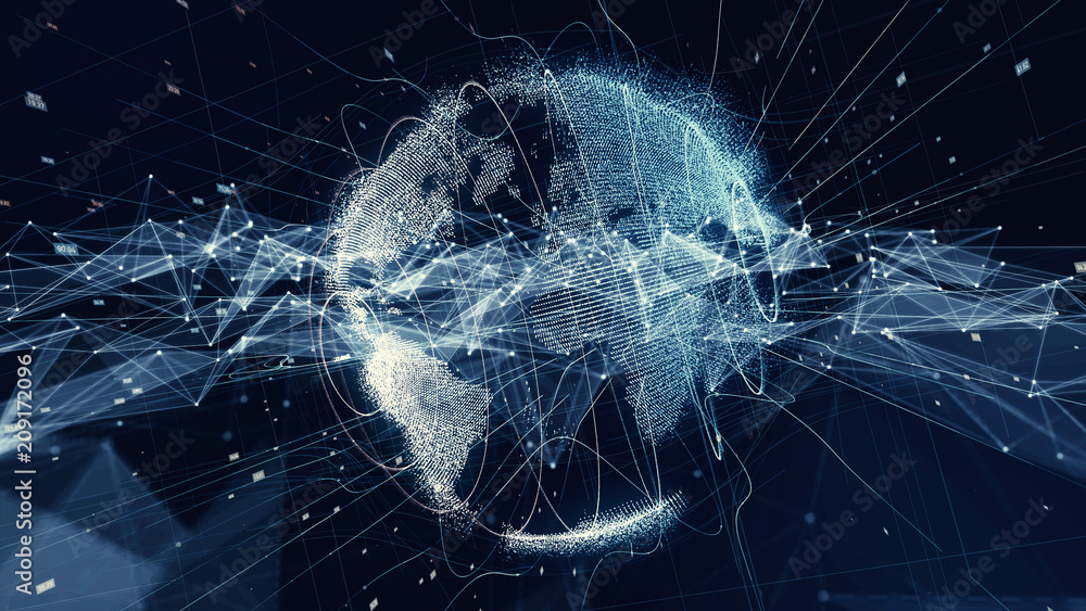 Poster Global communication network concept.