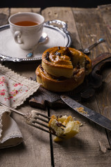 Tea with cinnamon Buns and raisin