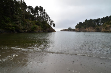 Obraz premium overcast beach with cliffs