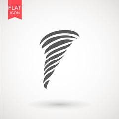 Fototapeta premium Tornado icon. Tornado storm icon isolated on white background. Typhoon, cyclone and hurricane simple vector illustration.