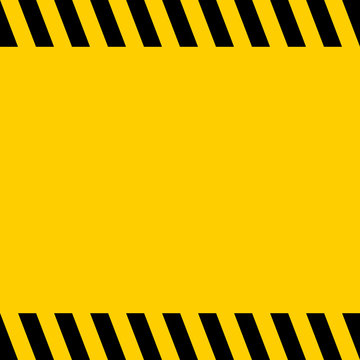 Black and yellow warning line striped square title background, vector sign background for warning notifications, template important messages