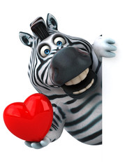 Fun zebra - 3D Illustration
