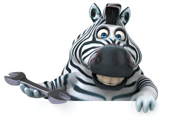 Fun zebra - 3D Illustration