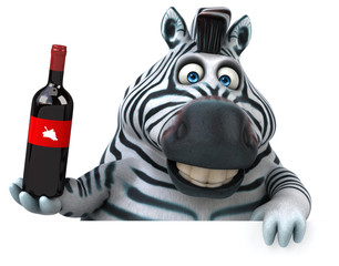 Fun zebra - 3D Illustration