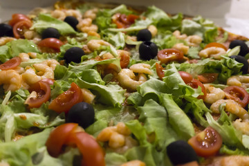 pizza con gamberetti e olive