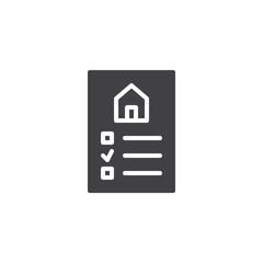 Real estate contract vector icon. filled flat sign for mobile concept and web design. Agreement or rental document simple solid icon. Symbol, logo illustration. Pixel perfect vector graphics