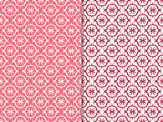 seamless geometric abstract pattern with floral motive