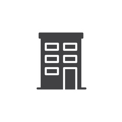 Office building vector icon. filled flat sign for mobile concept and web design. Residential building simple solid icon. Symbol, logo illustration. Pixel perfect vector graphics