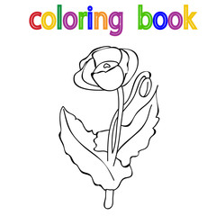 book coloring, flower poppy