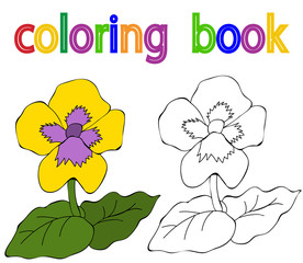  book coloring, flower violet