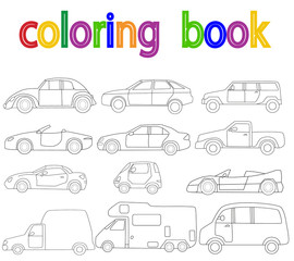 book coloring car, set