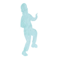  blue watercolor silhouette boy