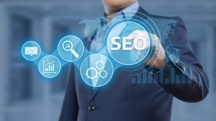 SEO Search Engine Optimization Marketing Ranking Traffic Website Internet Business Technology Concept