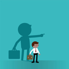 Businessman shadow pointing