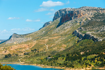 Naklejka na ściany i meble Beautiful mountain landscape near El Chorro Gorge, Andalusia, Spain
