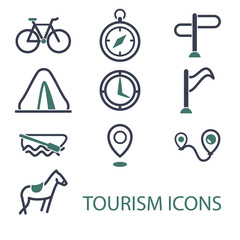 Print tourism icons