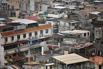 Fototapeta na wymiar Slums of Macao residents, Hong Kong