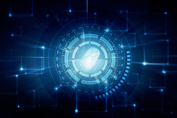 
Fingerprint Scanning Technology Concept 2d Illustration