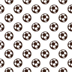 Football seamless pattern with soccer ball on a white background. It can be used for packaging, wrapping paper, textile and etc.