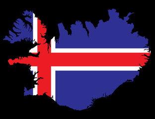 Iceland Map with Flag Infographic Vector