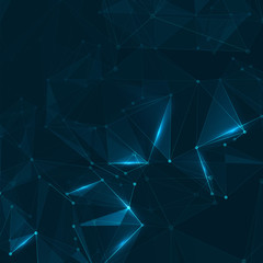 Abstract polygonal space. Background with connecting dots and lines. The concept illustration