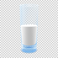 Glass of milk. Illustration isolated on transparent background. Graphic concept for your design