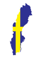 Sweden Map with Flag Infographic Vector