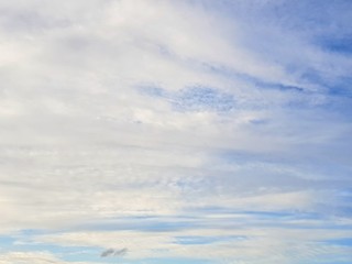 Beautiful nature blue sky with clouds, sky clouds background, cloudscape concept. Space for text in template. Empty.