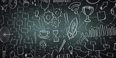 Depth of field on a hand drawn project presentation