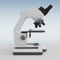 Modern digital microscope 3D rendering