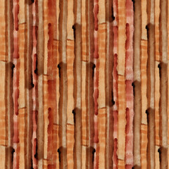 Multicolored, striped, rhythmic, monochrome collage. Seamless texture. Imitation of a tree, a drop, a fence. Watercolor. Illustration