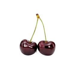 cherry with drops isolated on white background